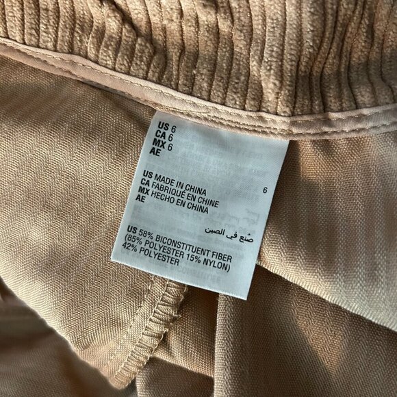 And Now This Wide Leg Corduroy Pants High-Waist Beige Women's Trousers Size 6 - Picture 7 of 7